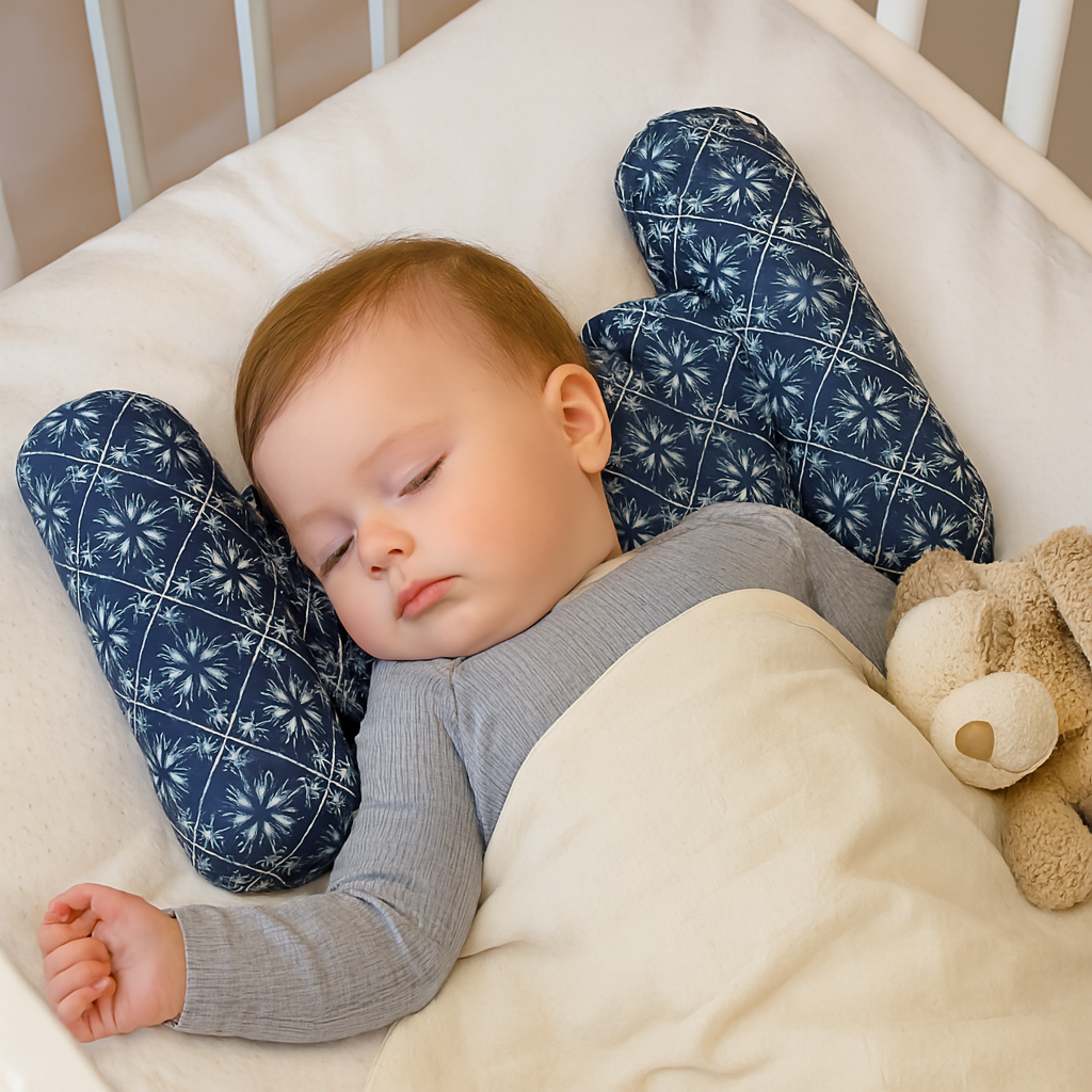 Baby Sleeping Comfort Pillow – Soft Support Pillow For Infants – Ergonomic Shape For Head, Neck And Back – Breathable And Washable Fabric