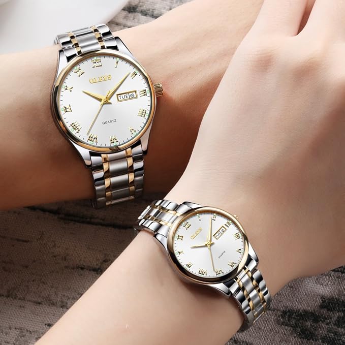 Two Tone White Axiom Couple Watch